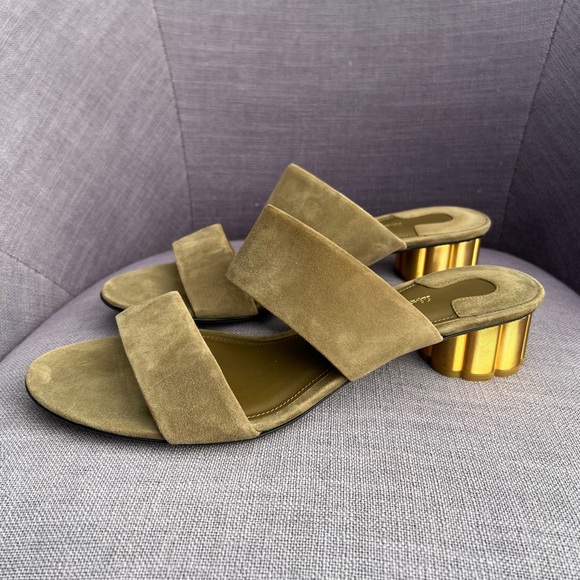 Salvatore Ferragamo Shoes - Ferragamo sandals suede olive color